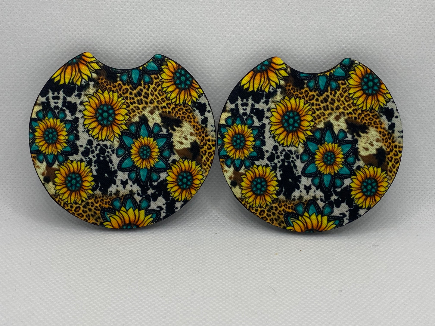 Rustic Western Sunflowers Car Coasters