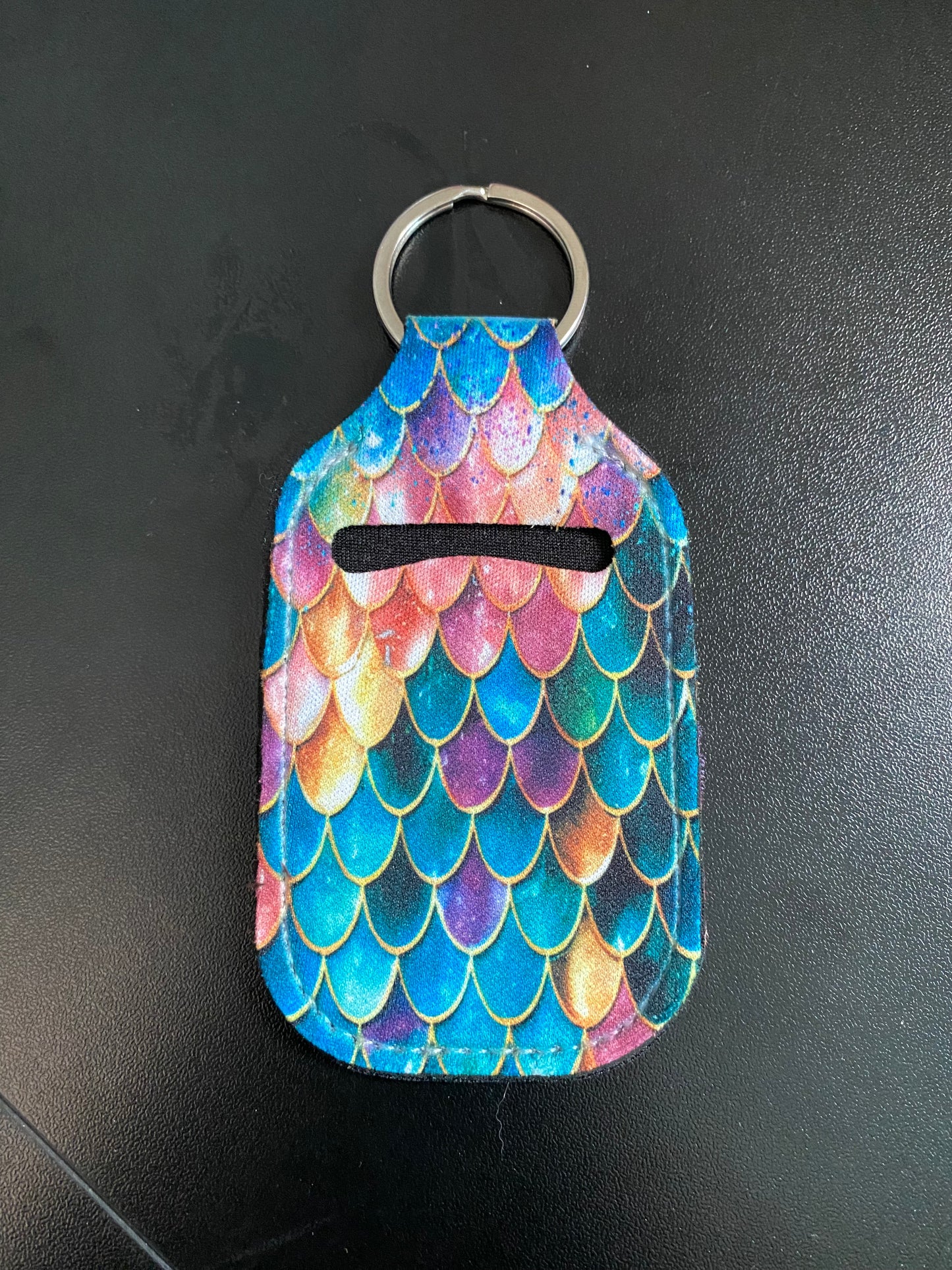 Mermaid Scales Colorful Mystical Mermaid Hand Sanitizer Holder Keychain