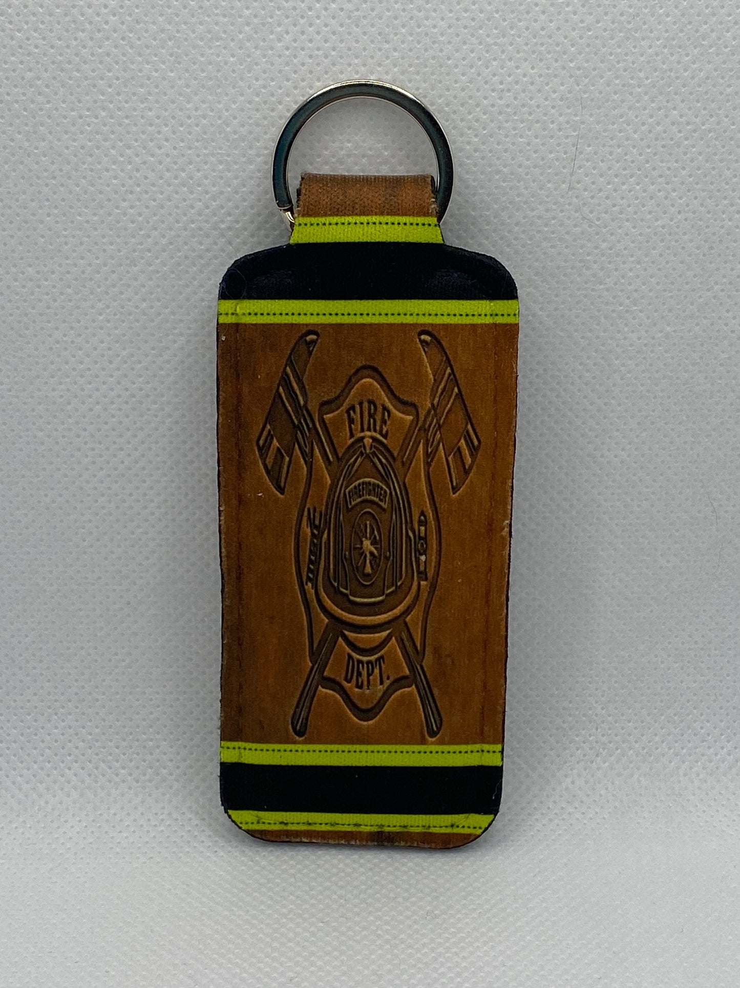 Firefighter Turnout Gear Chapstick Holder Keychain