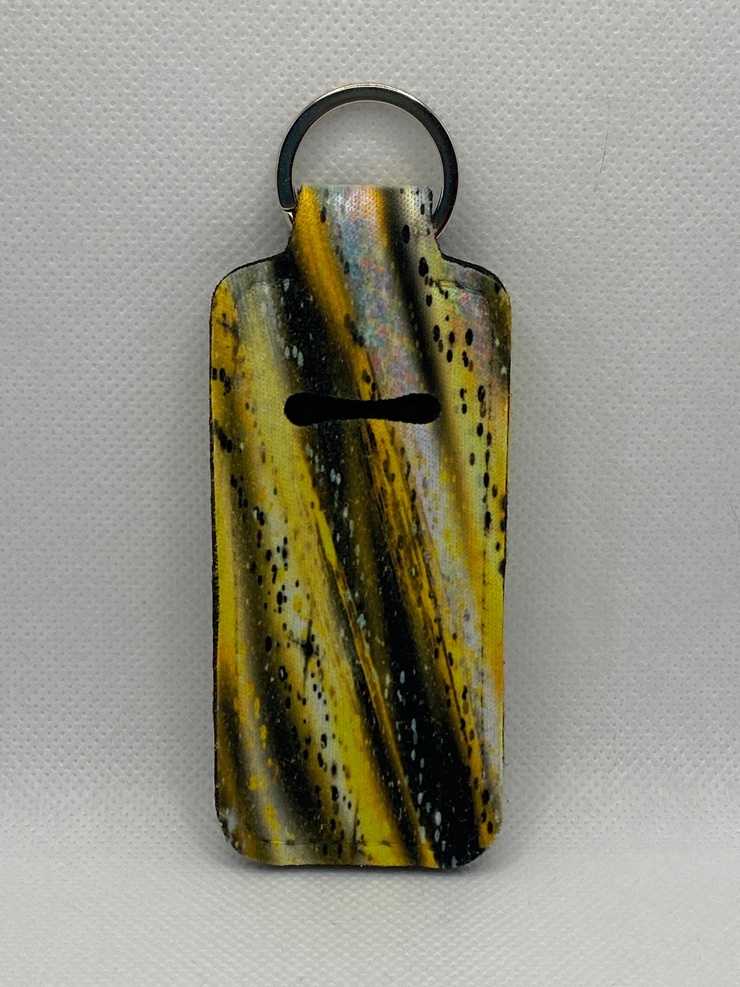 Black And Yellow Milky Way Chapstick Holder Keychain