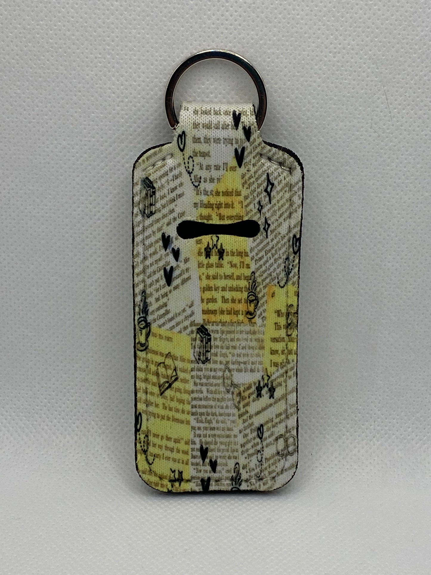 Book Pages Reader Chapstick Holder Keychain