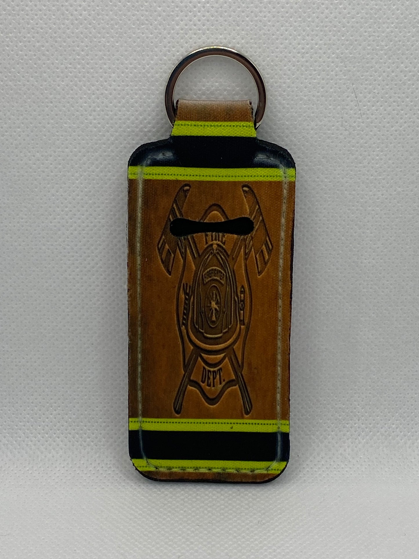 Firefighter Turnout Gear Chapstick Holder Keychain