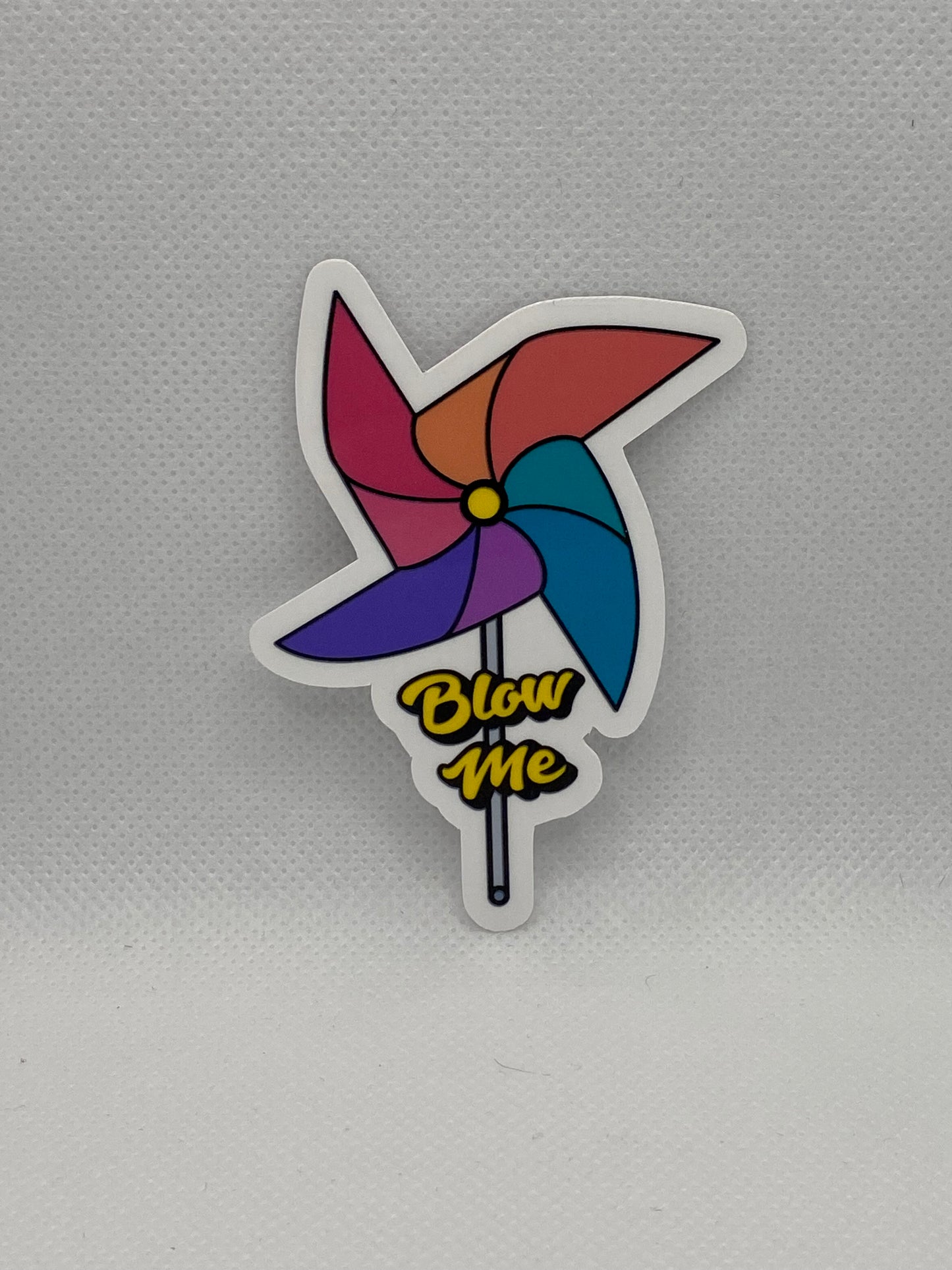 Blow Me Pin Wheel Spinner Funny Die Cut Sticker