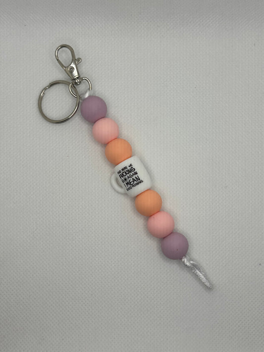 And Here We F*ucking Go Again I Mean Good Morning Large Silicone Bead Keychain