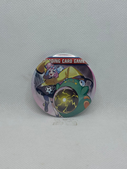 Anime Iono And Electric Frog Button Pin