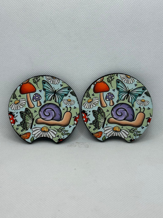 Snail Garden Car Coasters