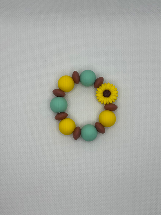 Sunflower And Mint Silicone Beaded Cup Charm