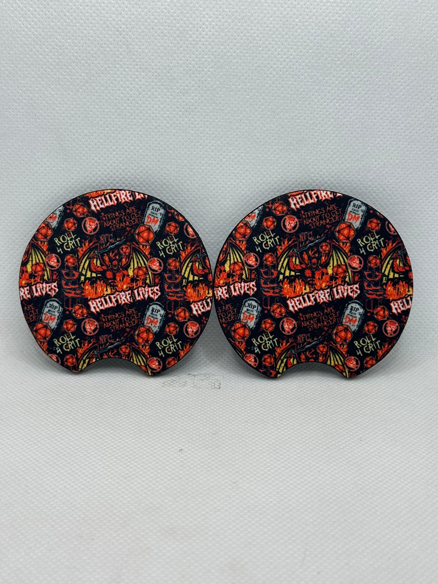 Stranger Hellfire Car Coasters
