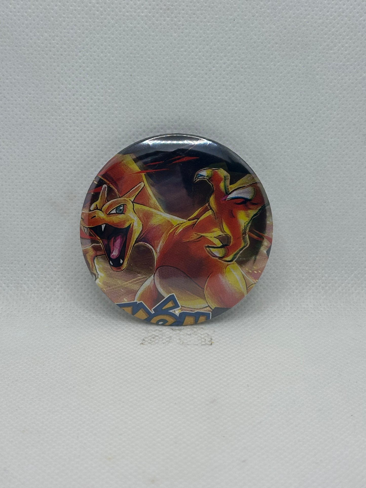 Anime Fire Dragon Button Pin