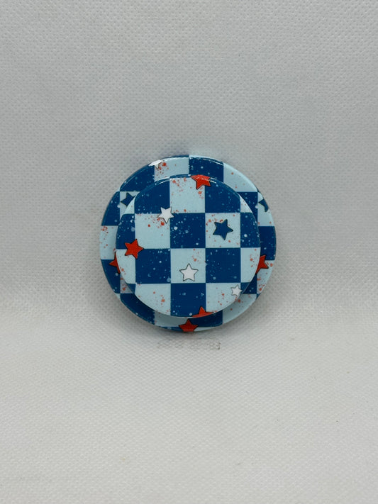 Blue Checkerboard USA Magnetic Phone Grip