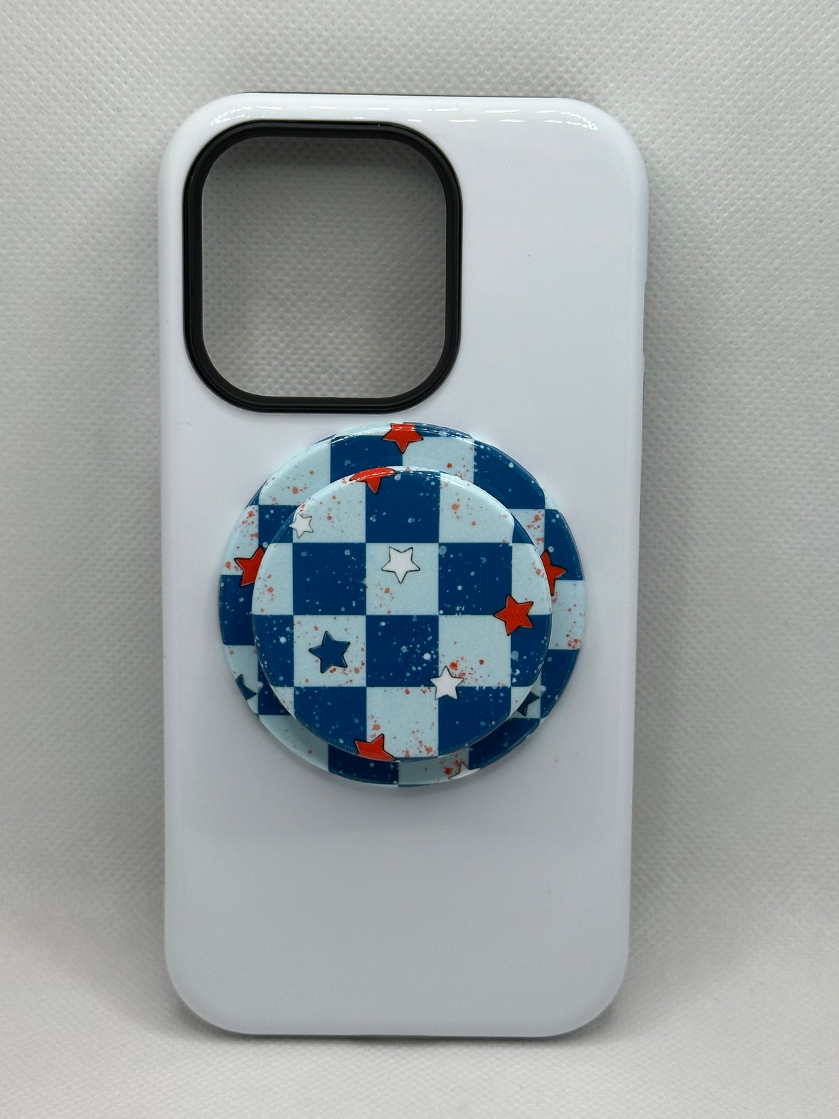 Blue Checkerboard USA Magnetic Phone Grip