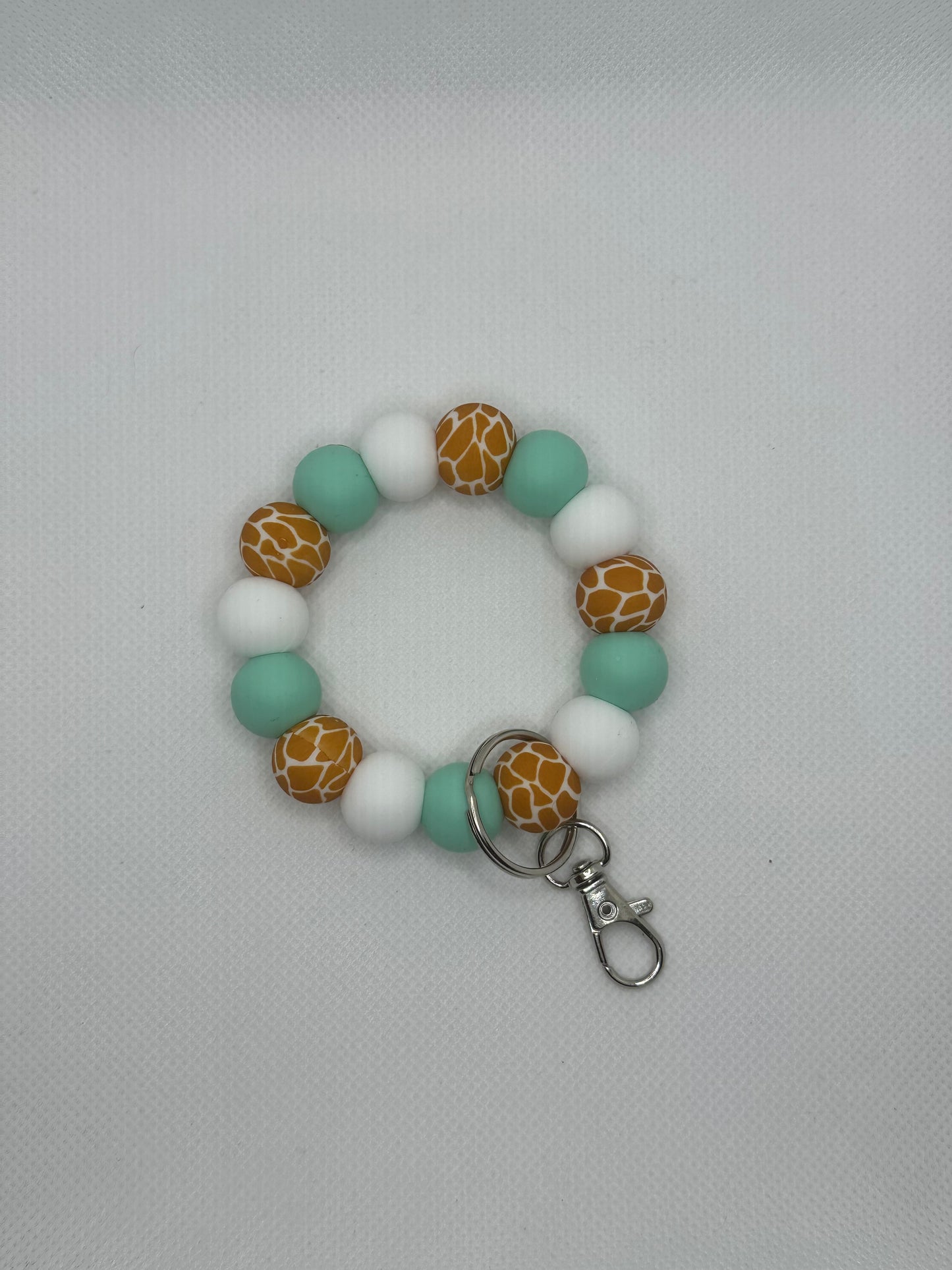 Mint And Giraffe Silicone Beaded Mini Wristlet