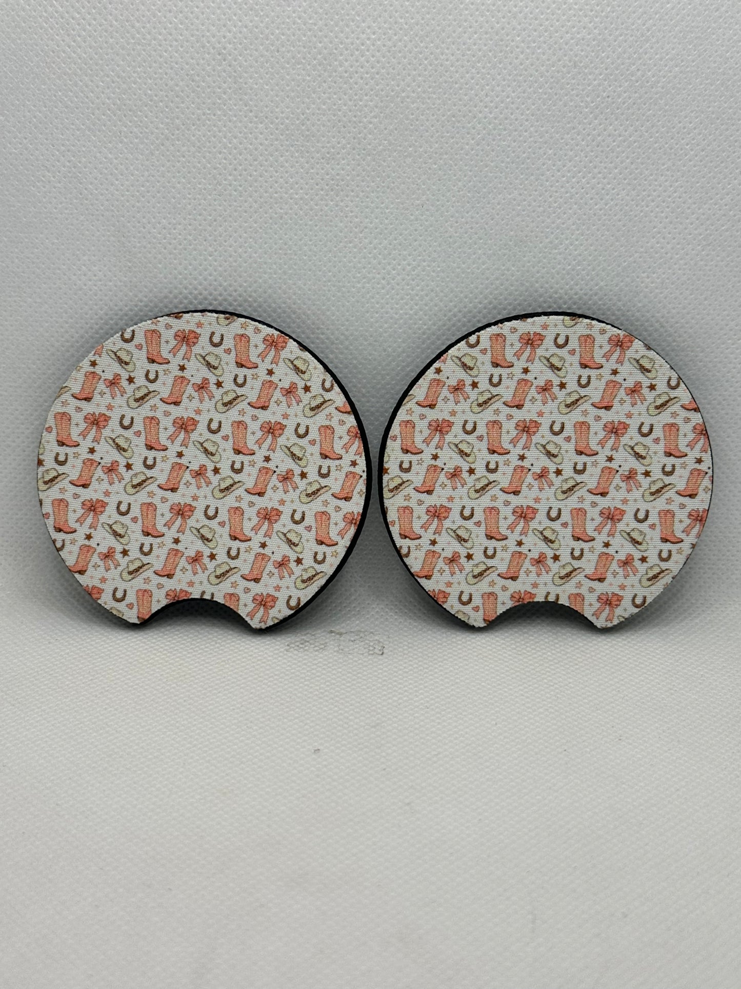 Pink Western Car Coasters