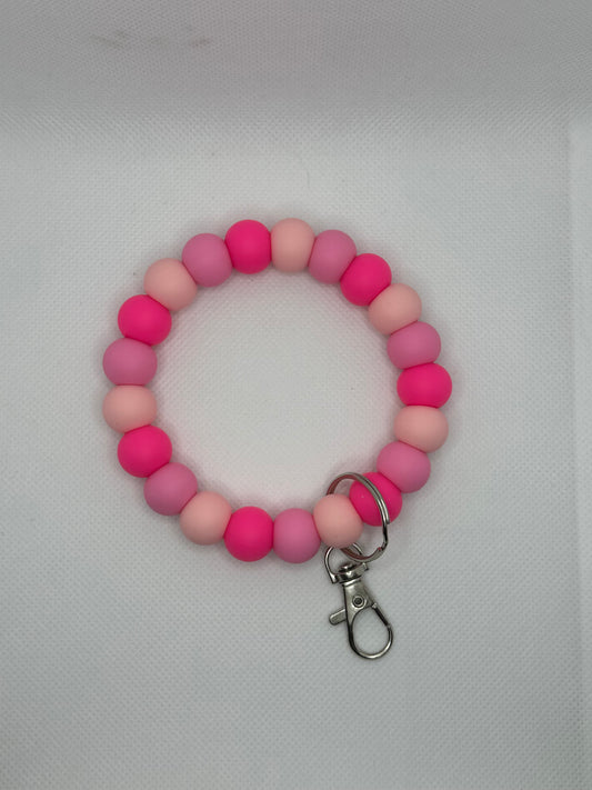 Pink Ombre Oversized Silicone Bead Wristlet