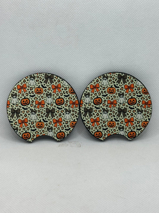 Leopard Ghost Car Coasters