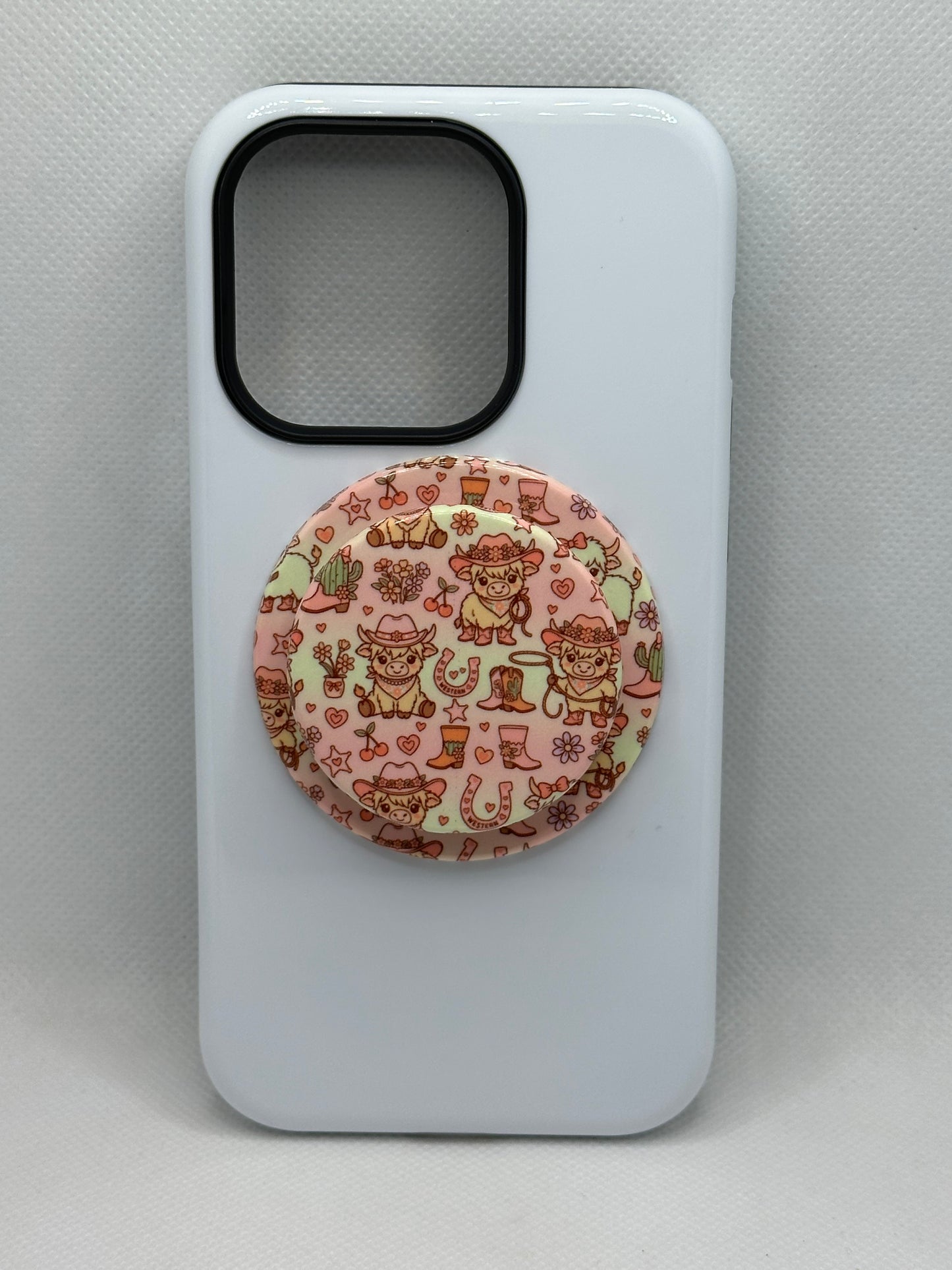 Highland Cow Cowgirl Magnetic Phone Grip