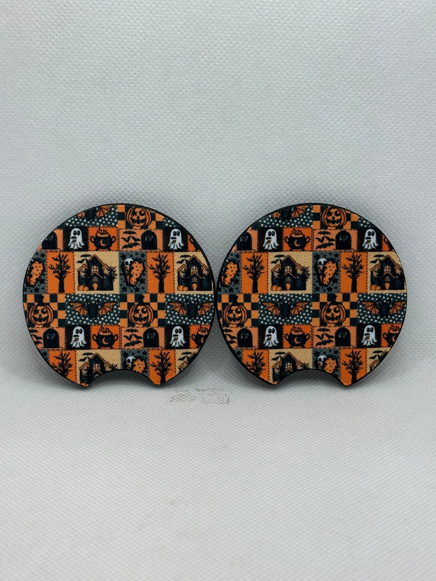 Patchwork Halloween Car Coasters
