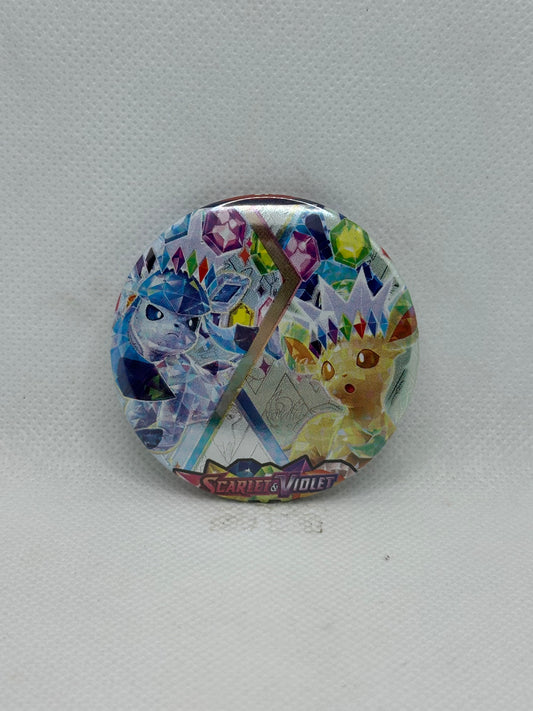 Prismatic Leaf And Ice Foxes Button Pin