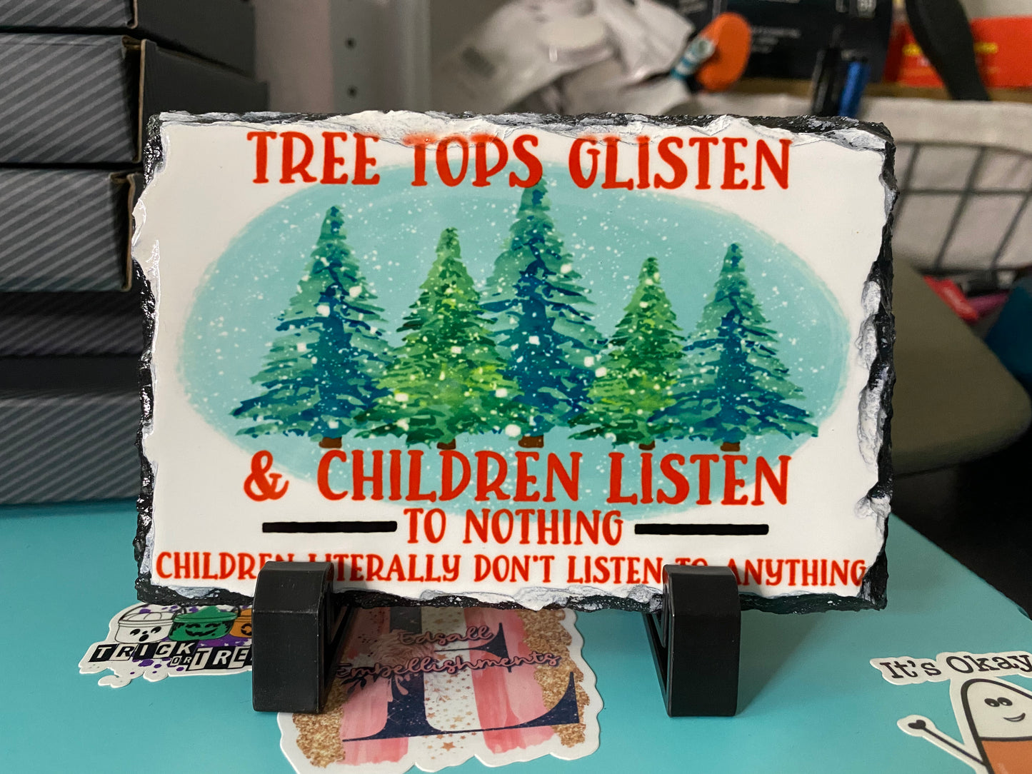 Tree Tops Glisten And Children Listen To Nothing Christmas Natural Rock Slate