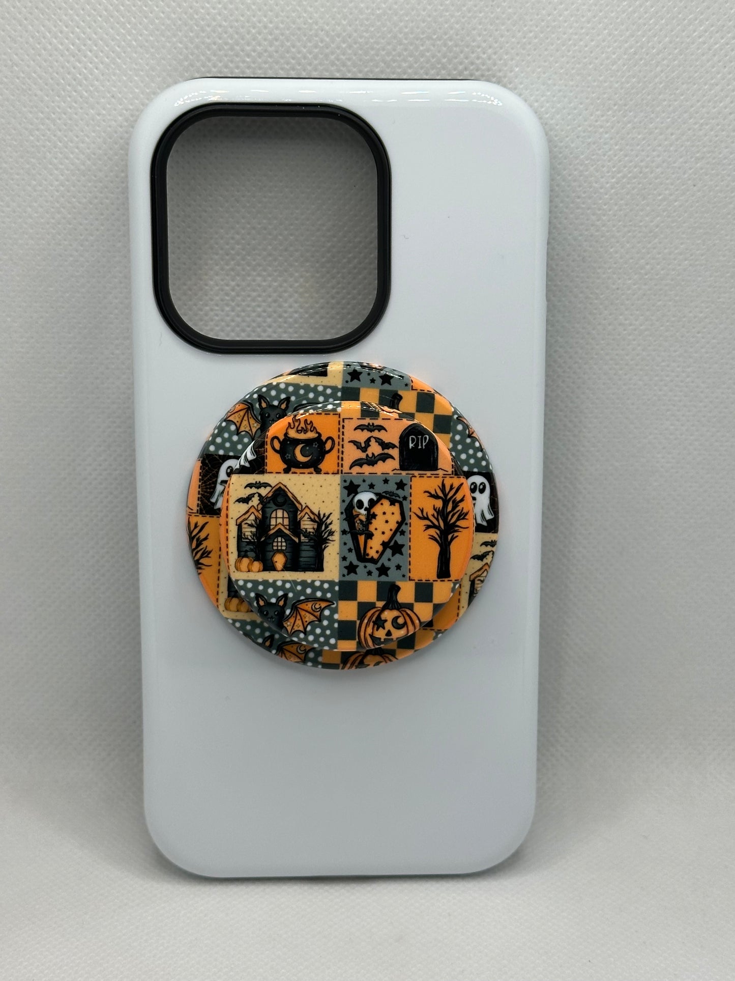 Patchwork Halloween Magnetic Phone Grip