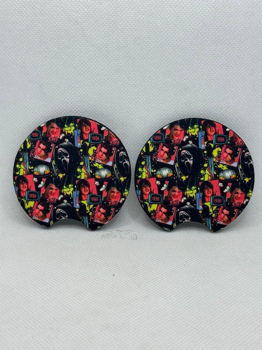 Neon Scream Ghost Car Coasters