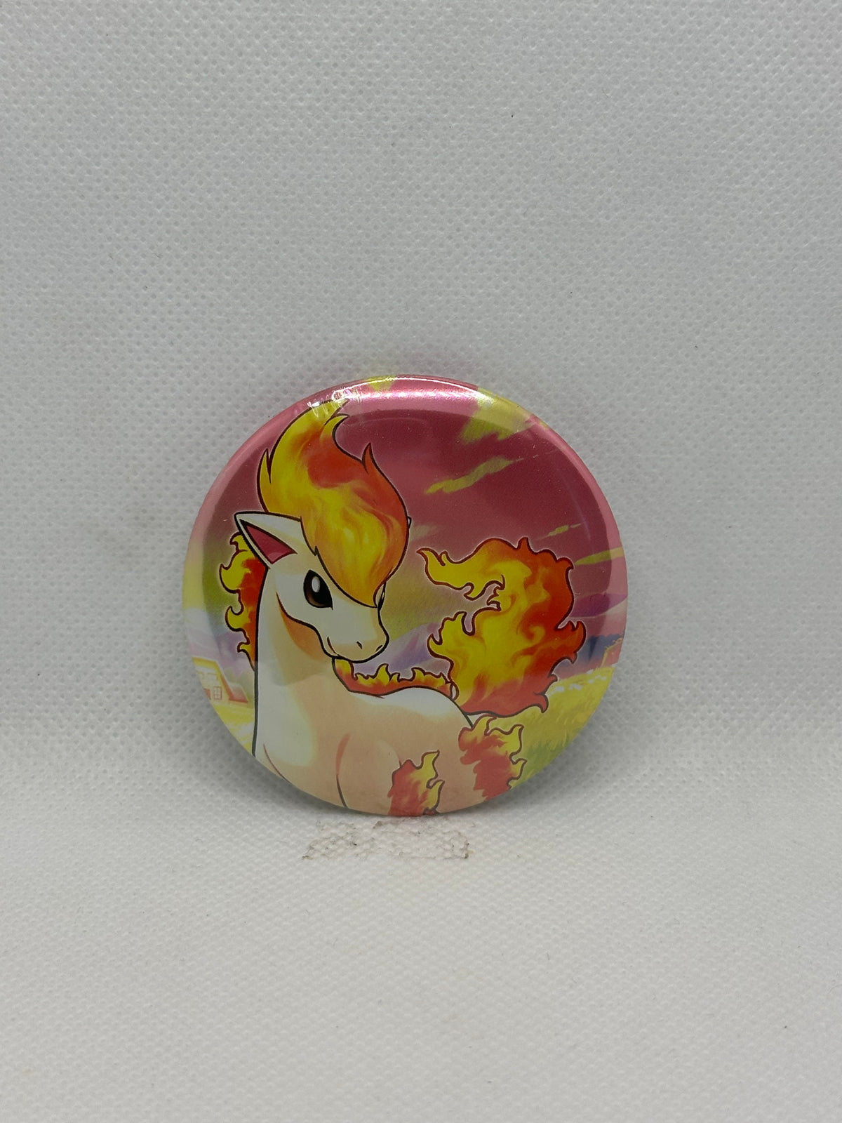 Anime Fire Pony Button Pin
