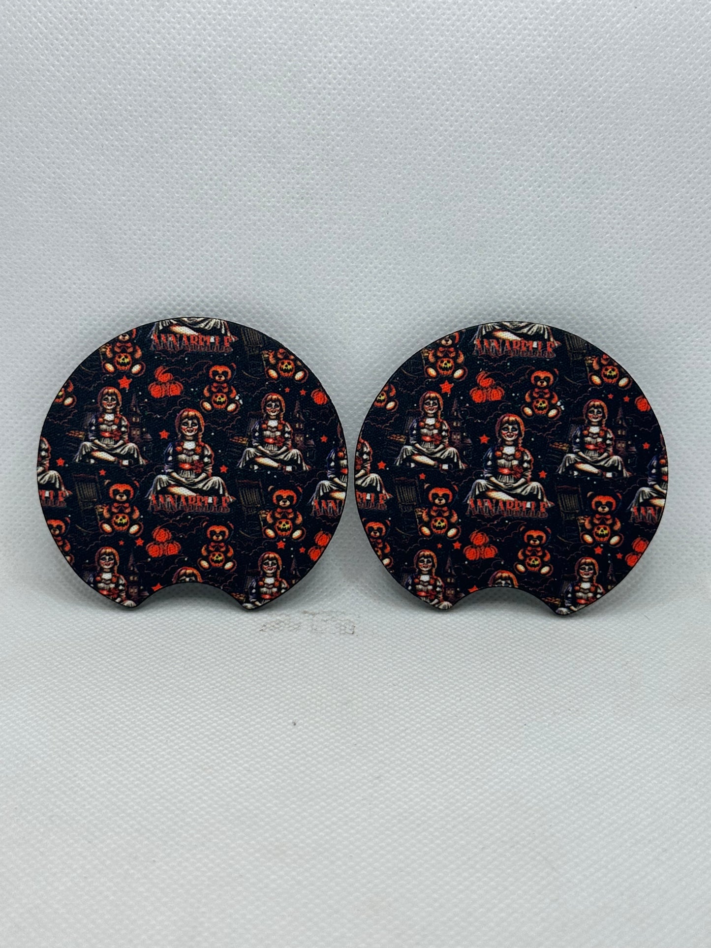 Scary Doll Car Coasters
