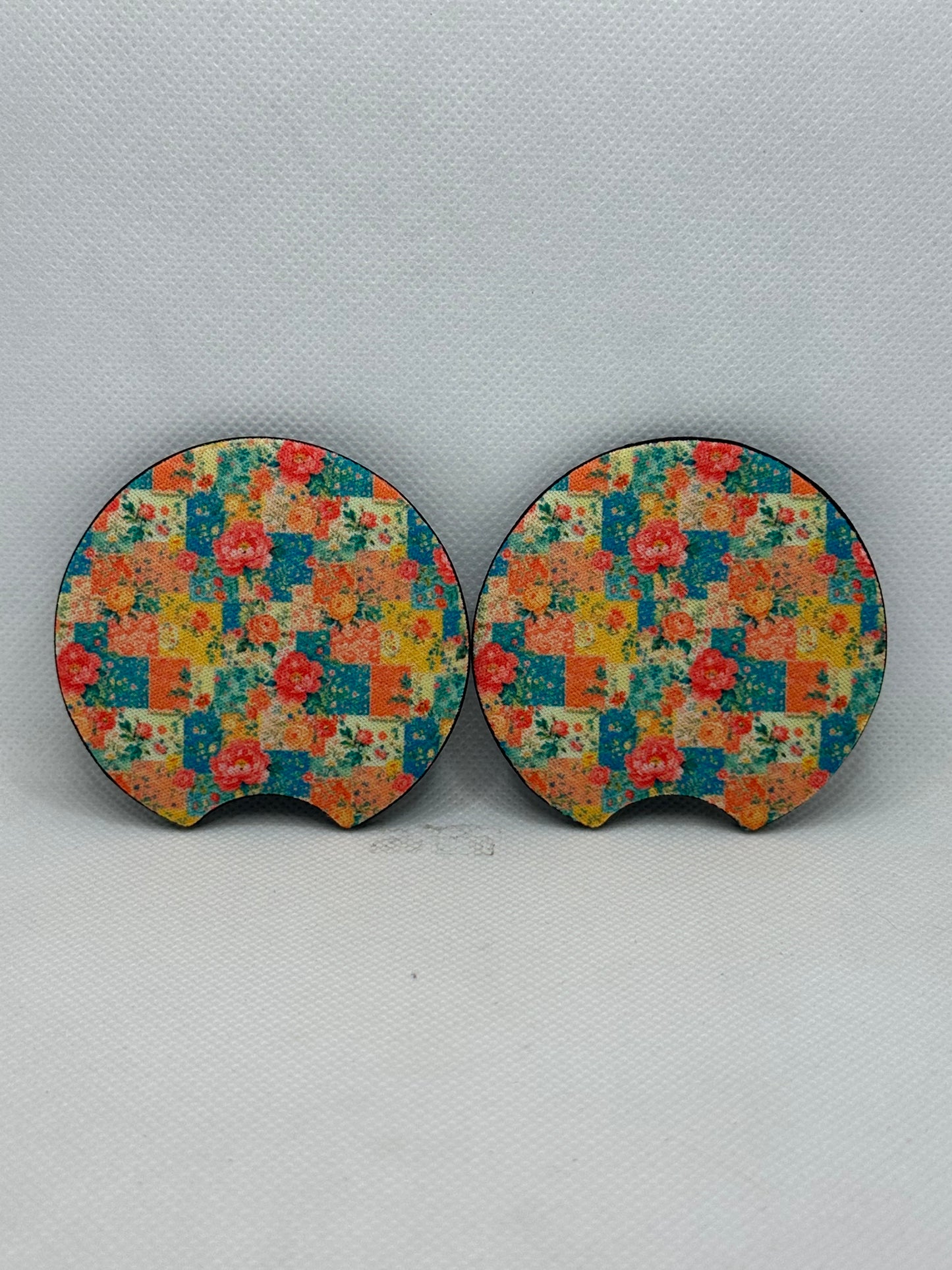 Patchwork Florals Car Coasters