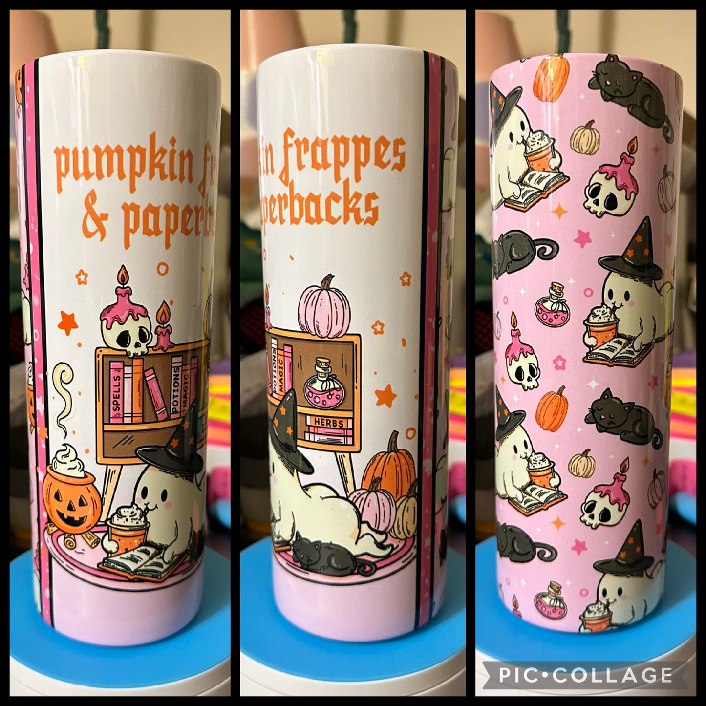 Pumpkin Frappes And Paperbacks 20oz Sublimation Tumbler