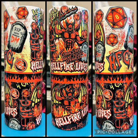 Stranger Hellfire 20oz Sublimation Tumbler