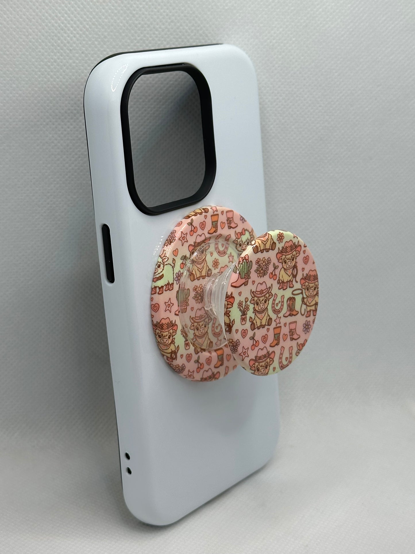 Highland Cow Cowgirl Magnetic Phone Grip