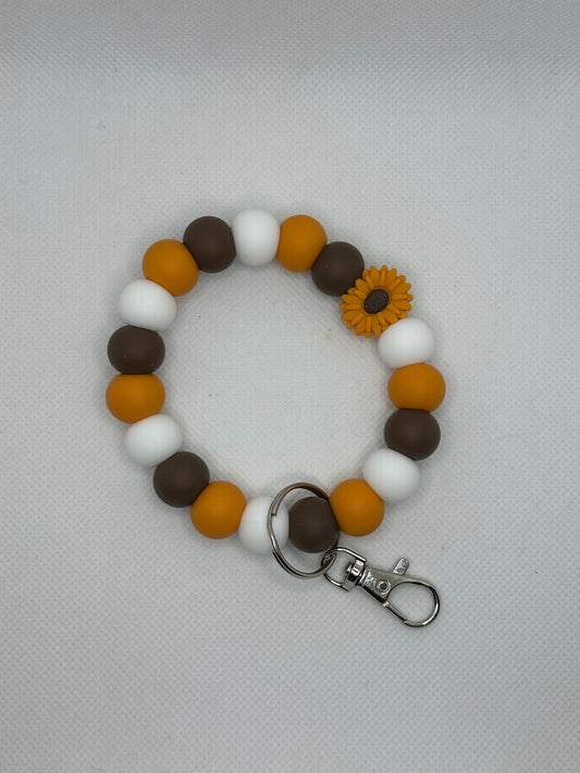 Golden Yellow Sunflower Oversized Silicone Bead Wristlet