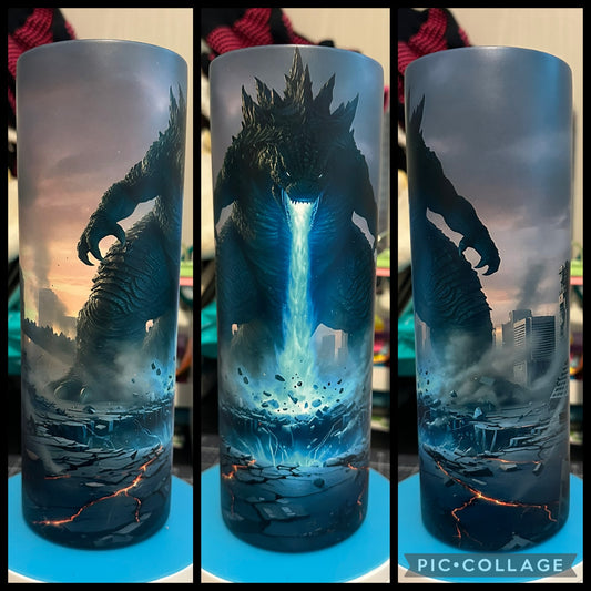 Godzilla 20oz Glow In The Dark Tumbler (Blue Glow)