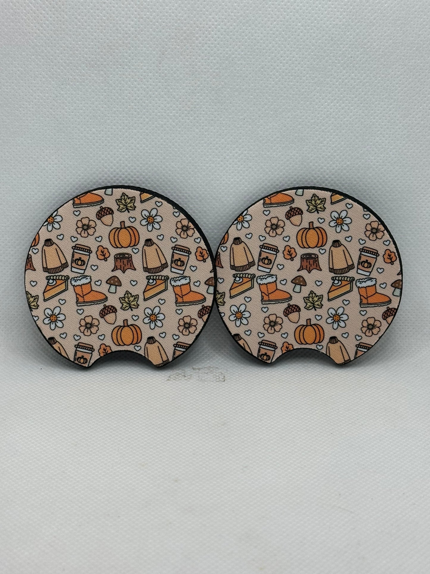 Pumpkin Spice Fall Car Coasters