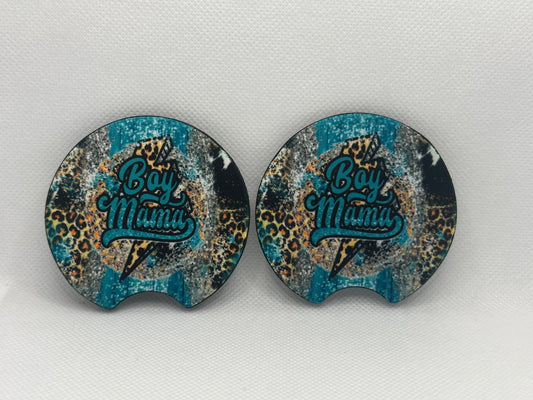 Boy Mama Leopard And Cow Print Car Coasters