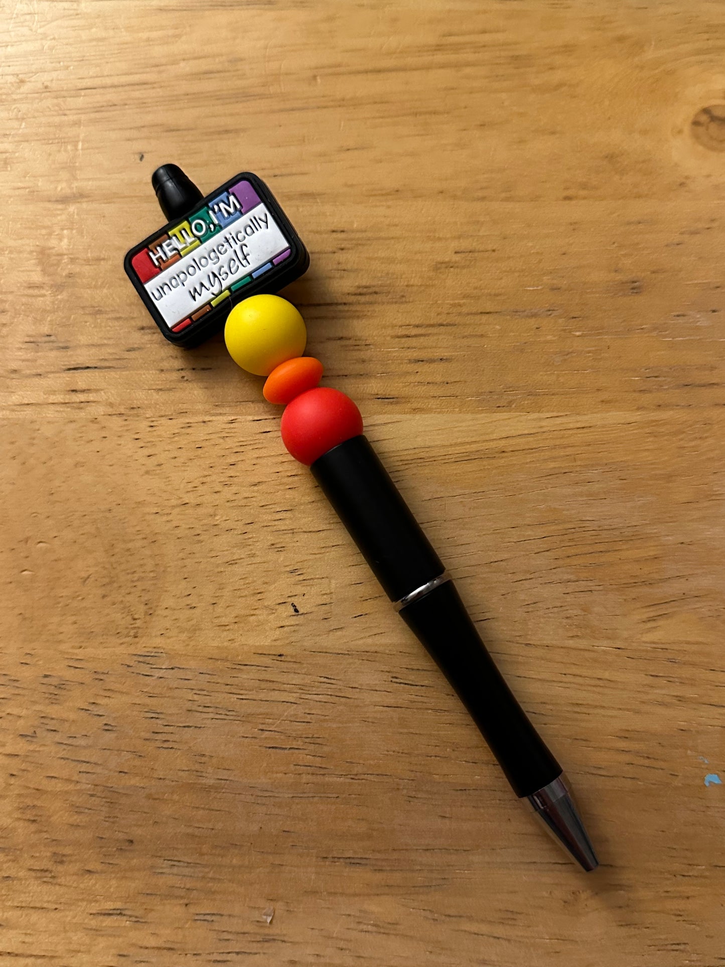 Unapologetically Myself Black Silicone Beaded Pen