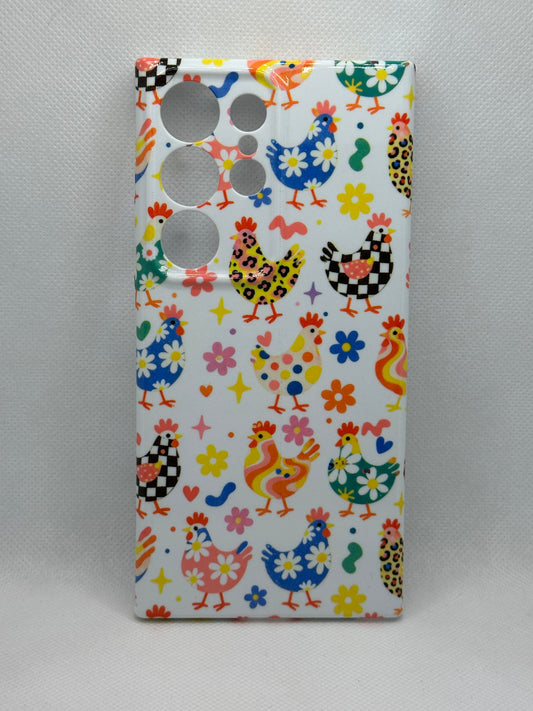 Retro Chickens Hard Shell Phone Case