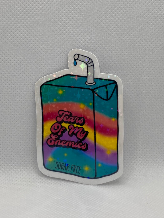 Tears Of My Enemies Juice Box Holographic Sticker