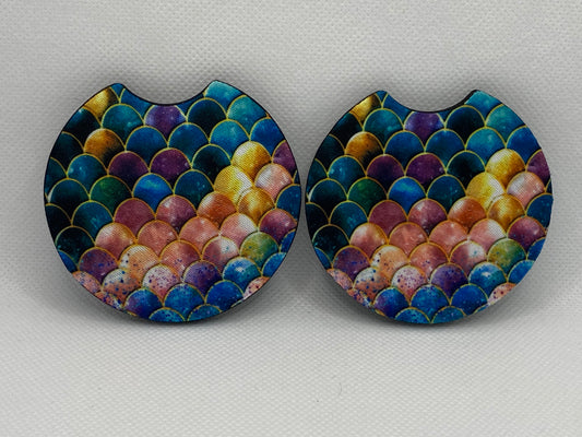 Mermaid Tails And Mermaid Scales Car Coasters