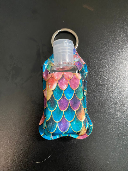 Mermaid Scales Colorful Mystical Mermaid Hand Sanitizer Holder Keychain