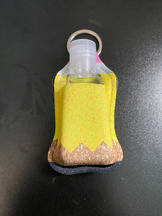 Pencil Teacher Hand Sanitizer Holder Keychain