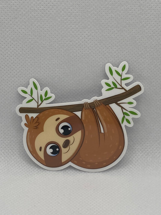 Hanging Sloth In A Tree Die Cut Sticker